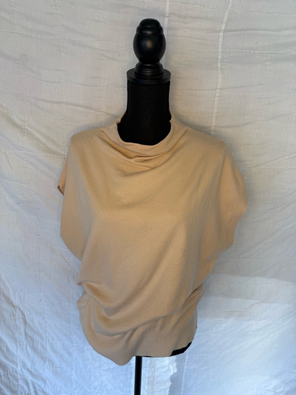 Milano pale yellow Cowl Neck Short-Sleeve Sweater